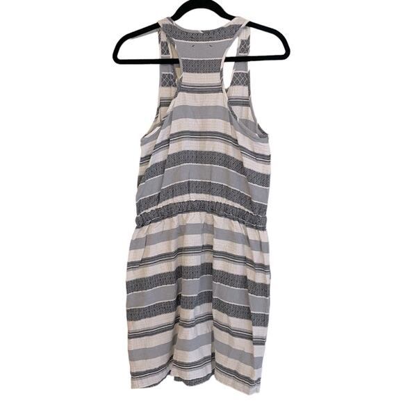 Lou & Grey Blue White‎ Stripe Cotton Racerback Tank Dress Medium - Picture 2 of 4